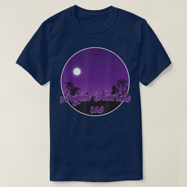 virgin islands us By night with Palms T-Shirt (Design framsida)