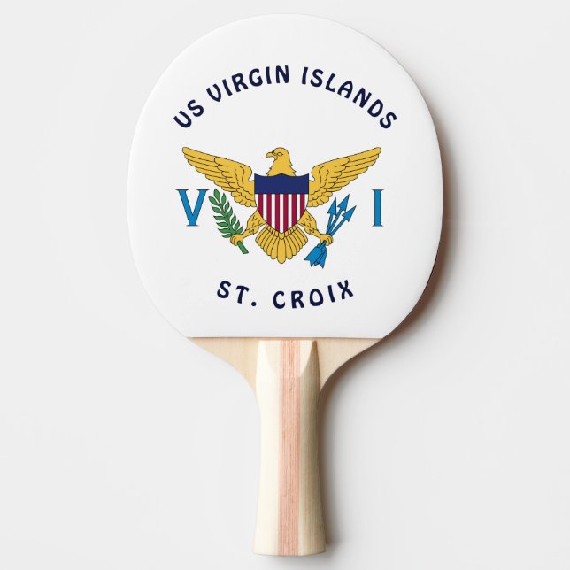 Virgin Islands USVI Flagga Tropical St. Croix VI Pingisracket (Framsidan)