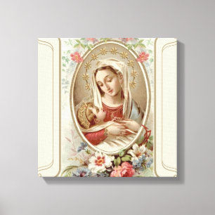 Virgin Madonna Mary med Jesus Jesus Ro Canvastryck