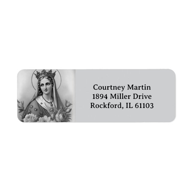 Virgin Mary Adress-etikett Returadress Etikett (Framsidan)