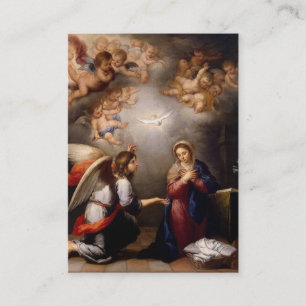 Virgin Mary Angelus Prayer, katolsk Annunciation Visitkort