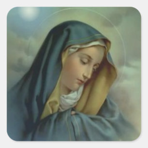 Virgin Mary Assumption Fyrkantigt Klistermärke