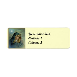 Virgin Mary Assumption Returadress Etikett