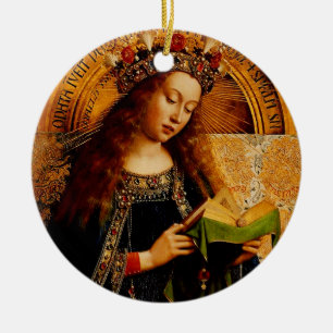 Virgin Mary av Jan van Eyck Julgransprydnad Keramik