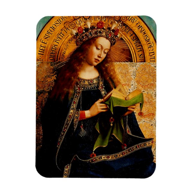 Virgin Mary av Jan van Eyck Magnet (Vertikal)