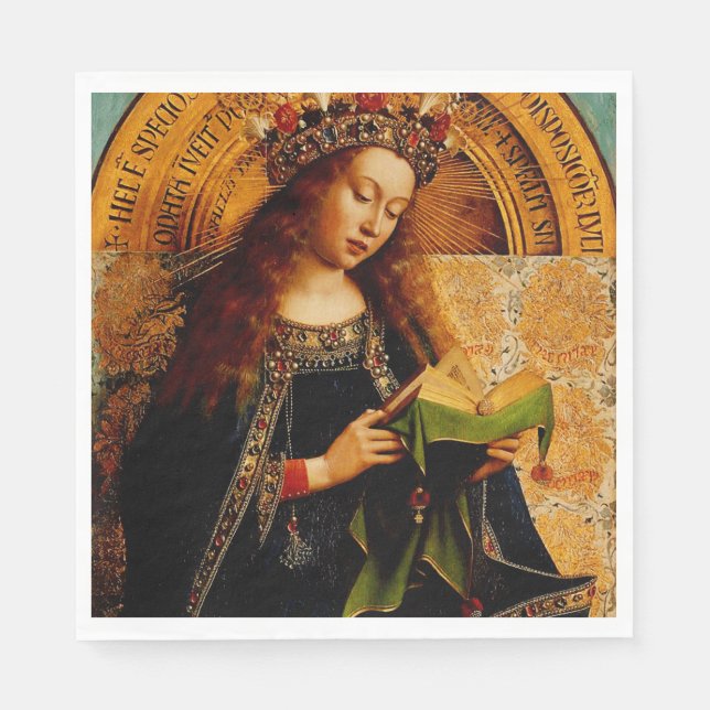 Virgin Mary av Jan van Eyck Pappersservett (Framsidan)