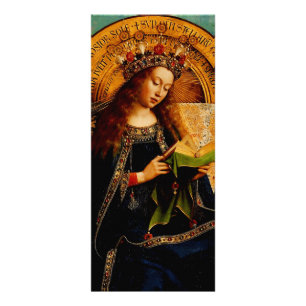 Virgin Mary av Jan van Eyck Reklamkort