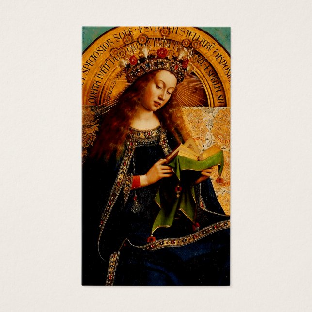 Virgin Mary av Jan van Eyck Visitkort (Framsidan)