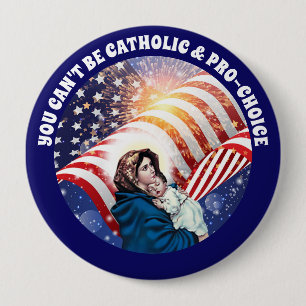 Virgin Mary Baby Jesus American Flagga Knapp