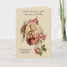 Virgin Mary Blommigt Minnesdag 100-100-10-1999 Kort