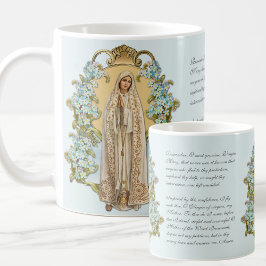Virgin Mary Blommigt Religiösa Dam i Fatima Kaffemugg