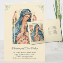 Virgin Mary Blommigt Tankar på dig Prayer