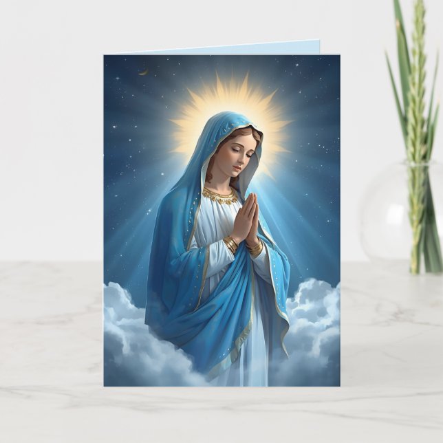 Virgin Mary Blue Sympathy Kort (Framsida)
