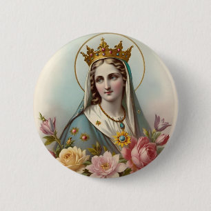 Virgin Mary Button Knapp