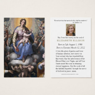 Virgin Mary Catholik Saints Änglar Funeral Prayer Visitkort