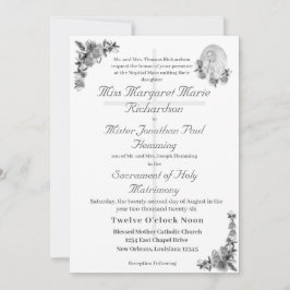 Virgin Mary Catholik Wedding Investigation Inbjudningar