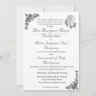 Virgin Mary Catholik Wedding Investigation Inbjudningar