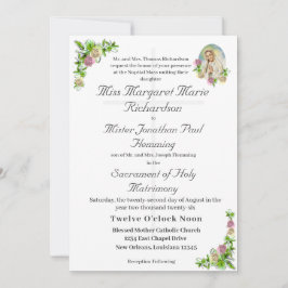 Virgin Mary Catholik Wedding Investigation Inbjudningar