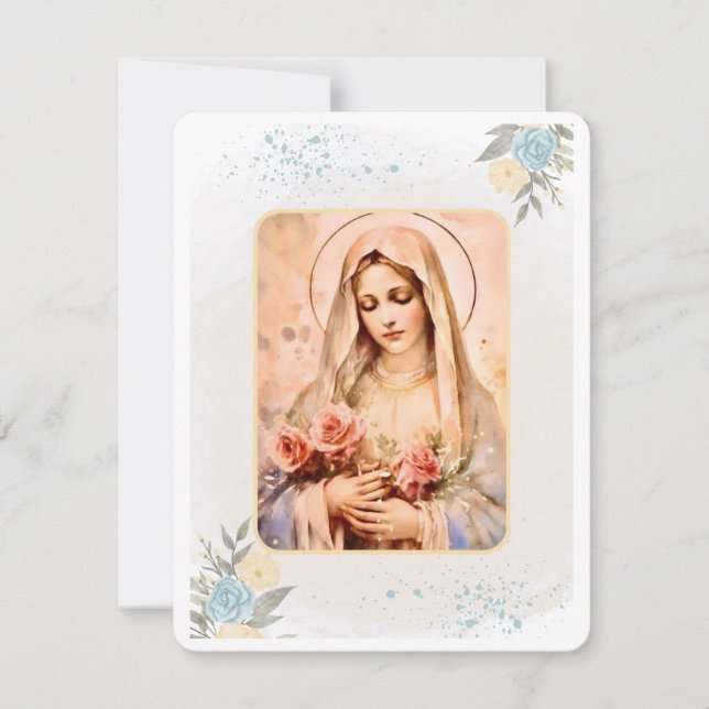 Virgin Mary Catholique Funeral Memorial Heliga Car (Framsida)