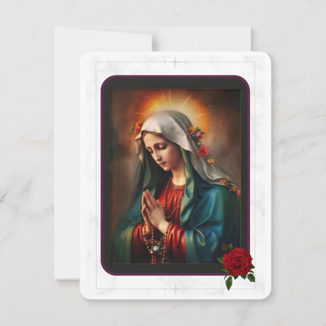 Virgin Mary Catholique Funeral Memorial Heliga Car (Framsida)