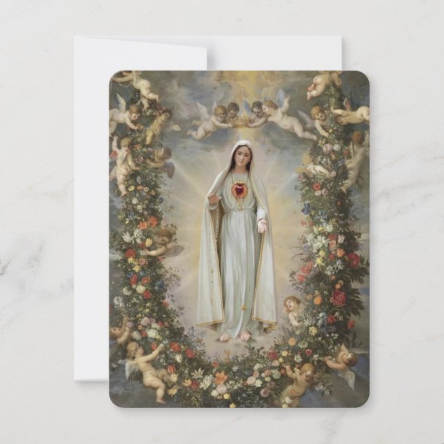 Virgin Mary Catholique Funeral Memorial Heliga Car (Framsida)