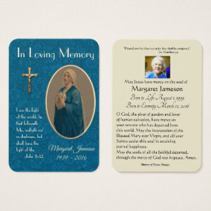 Virgin Mary Catholique Funeral Memorial Heliga Car Visitkort