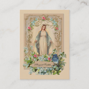 Virgin Mary Catholique Funeral Memorial Heliga Car Visitkort
