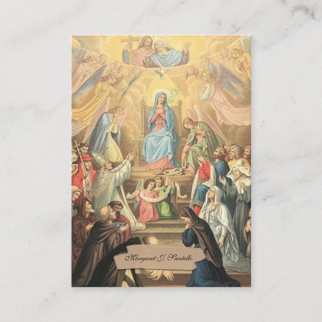 Virgin Mary Catholique Funeral Memorial Heliga Car Visitkort (Framsida)