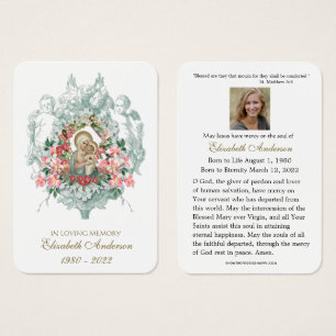Virgin Mary Catholique Funeral Memorial Heliga Car Visitkort
