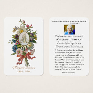 Virgin Mary Catholique Funeral Memorial Heliga Car Visitkort