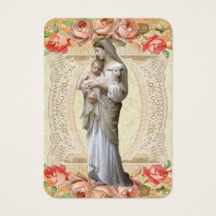 Virgin Mary Catholique Funeral Memorial Heliga Car Visitkort