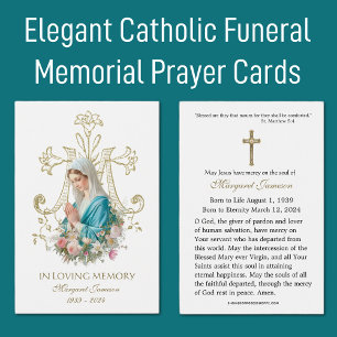 Virgin Mary Catholique Funeral Memorial Heliga Car Visitkort