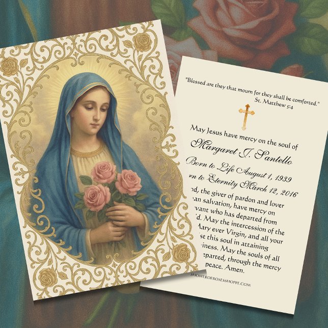 Virgin Mary Catholique Funeral Memorial Heliga Car Visitkort (Skapare uppladdad)