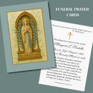 Virgin Mary Catholique Funeral Memorial Heliga Car Visitkort