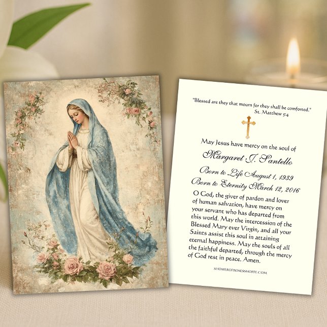 Virgin Mary Catholique Funeral Memorial Heliga Car Visitkort (Skapare uppladdad)