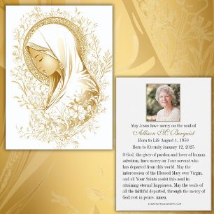Virgin Mary Catholique Funeral Memorial Heliga Car Visitkort