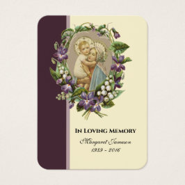 Virgin Mary Catholique Funeral Memorial Heliga Car Visitkort