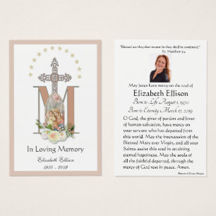 Virgin Mary Catholique Funeral Memorial Heliga Car Visitkort