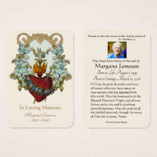 Virgin Mary Catholique Funeral Memorial Heliga Car Visitkort