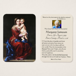 Virgin Mary Catholique Funeral Memorial Heliga Car Visitkort