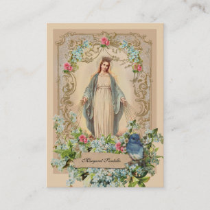 Virgin Mary Catholique Funeral Memorial Heliga Car Visitkort