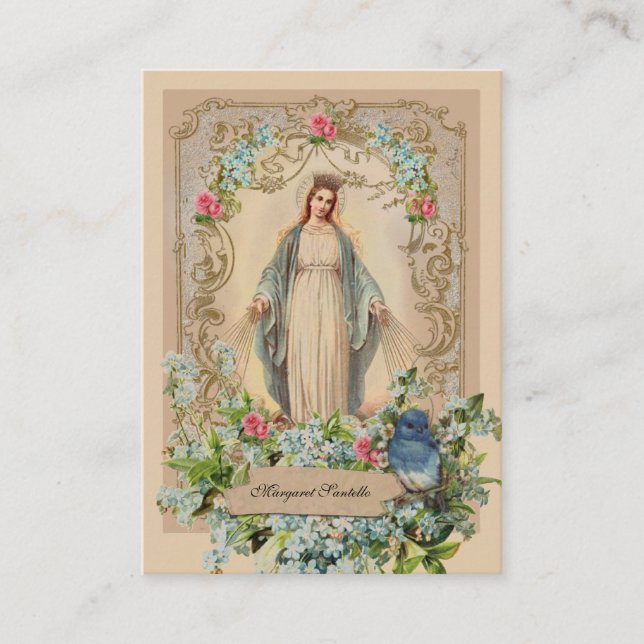 Virgin Mary Catholique Funeral Memorial Heliga Car Visitkort (Framsida)