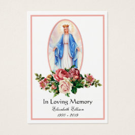 Virgin Mary Catholique Funeral Memorial Heliga Car Visitkort