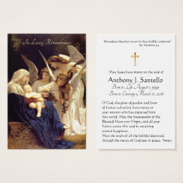 Virgin Mary Catholique Funeral Memorial Heliga Car Visitkort