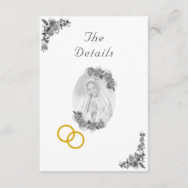 Virgin Mary Catholique Silver Bröllop Tilläggskort