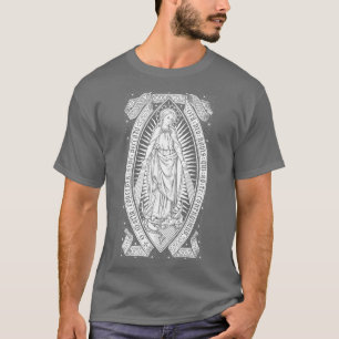 Virgin Mary Catholique Vintage Engrave T Shirt