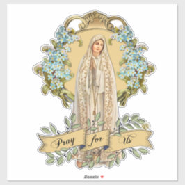 Virgin Mary Dam från Fatima Rosary Prayer Klistermärken
