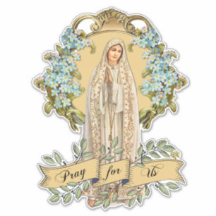 Virgin Mary Dam från Fatima Rosary Prayer Klistermärken