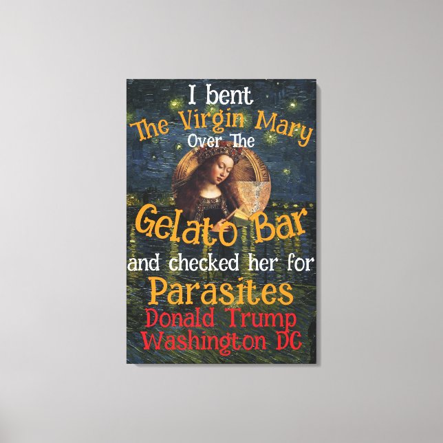 Virgin Mary Donald TRUMP Ticks Parasites Canvastryck (Framsida)