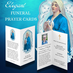 Virgin Mary Doves Catholique Heliga Card Visitkort